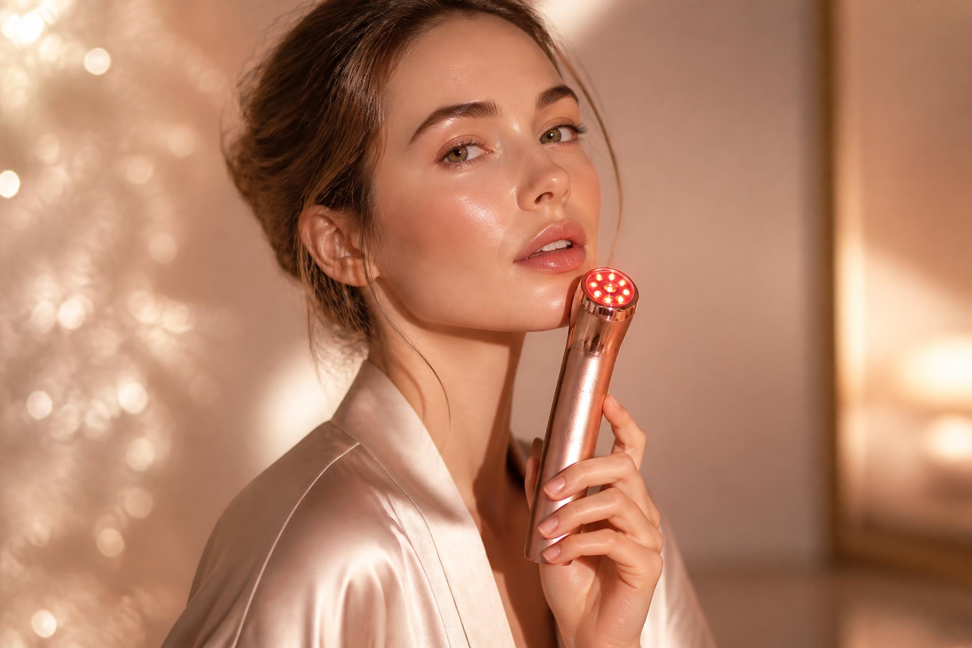 Luminous radiant skin with Lumena Glow LED device